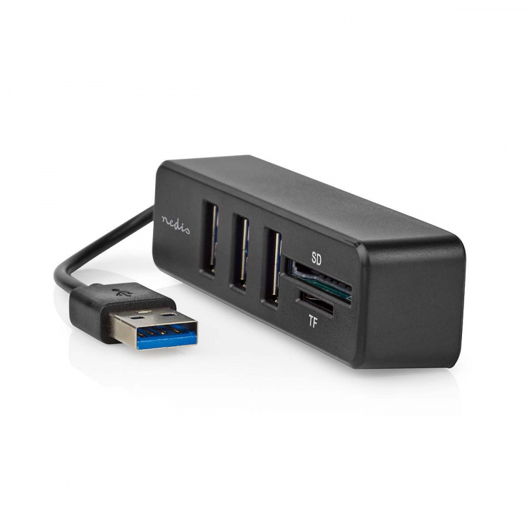 Nedis USB Hub | 1x USB-A | 3x USB A Female | 5 port(s) | USB 2.0 | USB Powered | SD & MicroSD Nedis USB Hub | 1x USB-A | 3x USB A Female | 5 port(s) | USB 2.0 | USB Powered | SD & MicroSD