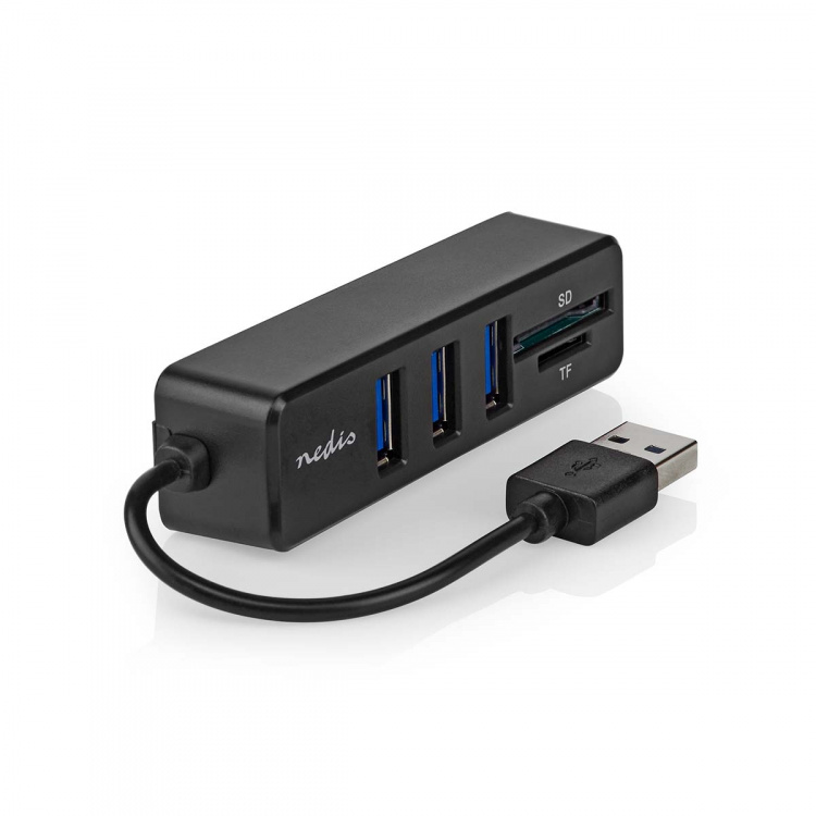 Nedis USB Hub | 1x USB-A | 3x USB A Female | 5 port(s) | USB 2.0 | USB Powered | SD & MicroSD Nedis USB Hub | 1x USB-A | 3x USB A Female | 5 port(s) | USB 2.0 | USB Powered | SD & MicroSD
