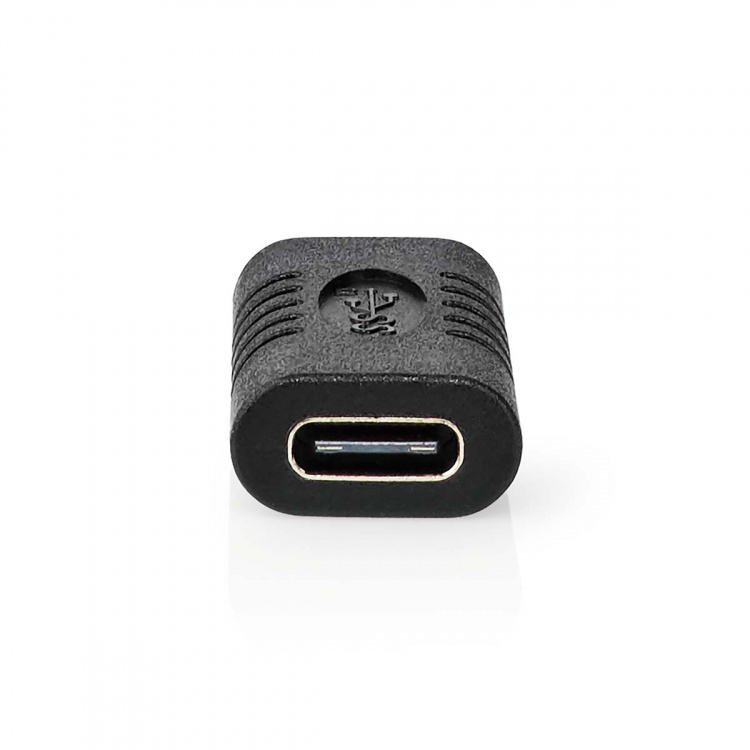 Nedis USB-C™ Adapter | USB 3.2 Gen 2 | USB-C™ Female | USB-C™ Female | 4K@60Hz | 10 Gbps | Round | Nickel Plated | Black | Box
