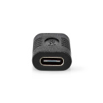 Nedis USB-C™ Adapter | USB 3.2 Gen 2 | USB-C™ Female | USB-C™ Female | 4K@60Hz | 10 Gbps | Round | Nickel Plated | Black | Box