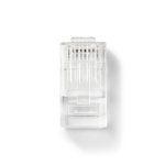 Nedis RJ45 Connector | RJ45 Pass Through | Stranded UTP CAT5 | Straight | Gold Plated | 10 pcs | Polycarbonate | Transparent | Box Nedis RJ45 Connector | RJ45 Pass Through | Stranded UTP CAT5 | Straight | Gold Plated | 10 pcs | Polycarbonate | Transparent | Box