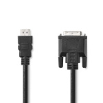 Nedis HDMI™ Cable | HDMI™ Connector | DVI-D 24+1-Pin Male | 1080p | Nickel Plated | 3.00 m | Straight | PVC | Black | Label Nedis HDMI™ Cable | HDMI™ Connector | DVI-D 24+1-Pin Male | 1080p | Nickel Plated | 3.00 m | Straight | PVC | Black | Label