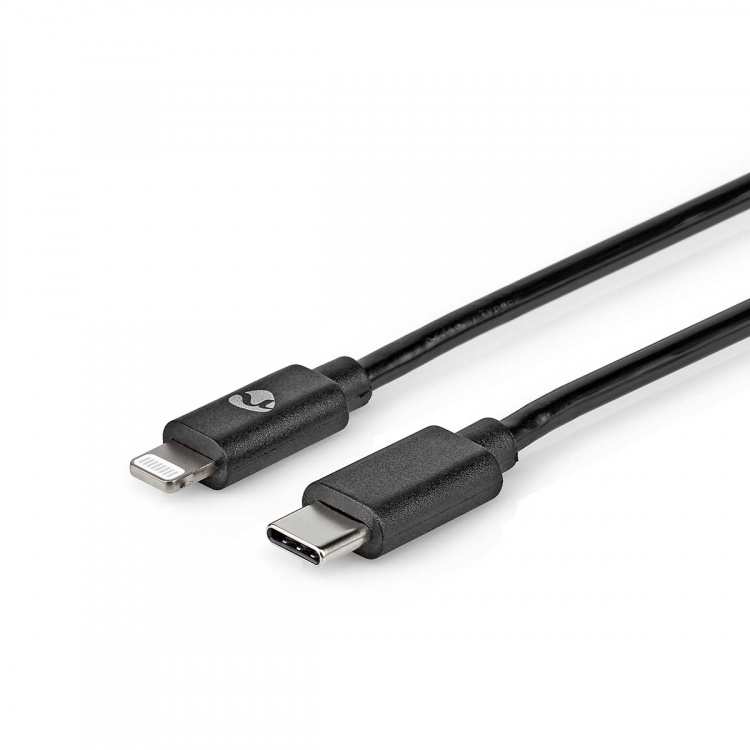 Nedis Lightning Cable | USB 2.0 | Apple Lightning 8-Pin | USB-C™ Male | 480 Mbps | Nickel Plated | 1.00 m | Round | PVC | Black | Label Nedis Lightning Cable | USB 2.0 | Apple Lightning 8-Pin | USB-C™ Male | 480 Mbps | Nickel Plated | 1.00 m | Round | PVC | Black | Label
