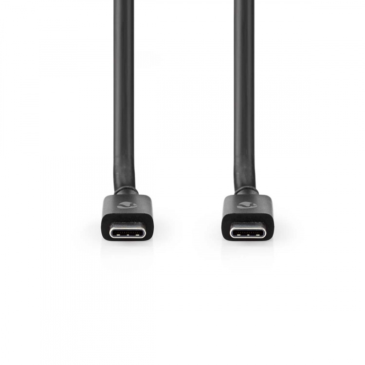 Nedis USB Cable | USB 4.0 Gen 2x2 | USB-C™ Male | USB-C™ Male | 240 W | 8K@60Hz | 20 Gbps | Nickel Plated | 2.00 m | Round | PVC | Black | Label