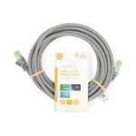 Nedis Cat 8.1 Cable | S/FTP | RJ45 Male | RJ45 Male | 5.00 m | Round | LSZH | Grey | Label Nedis Cat 8.1 Cable | S/FTP | RJ45 Male | RJ45 Male | 5.00 m | Round | LSZH | Grey | Label