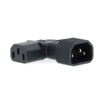 Nedis Extension Plug | IEC-320-C13 | IEC-320-C14 | Angled Left | Nickel Plated | PVC | Black | Box | 1 pcs