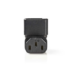 Nedis Extension Plug | IEC-320-C13 | IEC-320-C14 | Angled 90° | Nickel Plated | PVC | Black | Box | 1 pcs