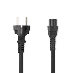 Nedis Power Cable | Plug with earth contact male | IEC-320-C5 | Straight | Straight | Nickel Plated | 3.00 m | Round | PVC | Black | Label
