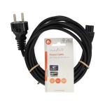 Nedis Power Cable | Plug with earth contact male | IEC-320-C5 | Straight | Straight | Nickel Plated | 3.00 m | Round | PVC | Black | Label