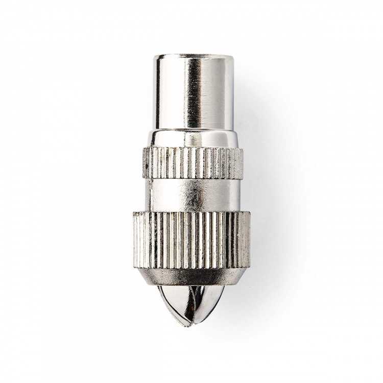Nedis IEC (Coax) Connector | Straight | Male | Nickel Plated | 75 Ohm | Screw | Cable input diameter: 7.0 mm | Metal | Silver | 2 pcs | Box
