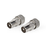 Nedis IEC (Coax) Connector | Straight | Male | Nickel Plated | 75 Ohm | Screw | Cable input diameter: 7.0 mm | Metal | Silver | 2 pcs | Box
