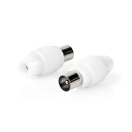 Nedis IEC (Coax) Connector | Straight | Male | Nickel Plated | 75 Ohm | Screw | Cable input diameter: 7.0 mm | Metal / PVC | White | 2 pcs | Box Nedis IEC (Coax) Connector | Straight | Male | Nickel Plated | 75 Ohm | Screw | Cable input diameter: 7.0 mm | Metal / PVC | White | 2 pcs | Box