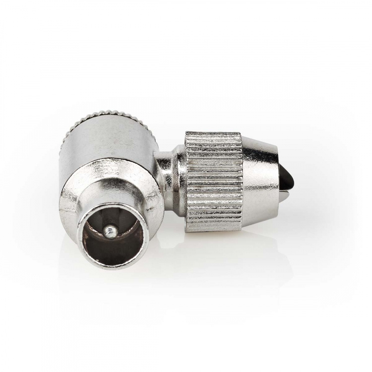 Nedis IEC (Coax) Connector | Angled 90° | Male | Nickel Plated | 75 Ohm | Screw | Cable input diameter: 7.0 mm | Metal | Silver | 2 pcs | Box Nedis IEC (Coax) Connector | Angled 90° | Male | Nickel Plated | 75 Ohm | Screw | Cable input diameter: 7.0 mm | Metal | Silver | 2 pcs | Box
