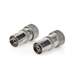 Nedis IEC (Coax) Connector | Straight | Female | Nickel Plated | 75 Ohm | Screw | Cable input diameter: 7.0 mm | Metal | Silver | 2 pcs | Box Nedis IEC (Coax) Connector | Straight | Female | Nickel Plated | 75 Ohm | Screw | Cable input diameter: 7.0 mm | Metal | Silver | 2 pcs | Box