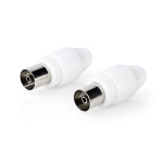 Nedis IEC (Coax) Connector | Straight | Female | Nickel Plated | 75 Ohm | Screw | Cable input diameter: 7.0 mm | Metal / PVC | White | 2 pcs | Box Nedis IEC (Coax) Connector | Straight | Female | Nickel Plated | 75 Ohm | Screw | Cable input diameter: 7.0 mm | Metal / PVC | White | 2 pcs | Box
