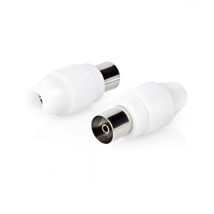 Nedis IEC (Coax) Connector | Straight | Female | Nickel Plated | 75 Ohm | Screw | Cable input diameter: 7.0 mm | Metal / PVC | White | 2 pcs | Box Nedis IEC (Coax) Connector | Straight | Female | Nickel Plated | 75 Ohm | Screw | Cable input diameter: 7.0 mm | Metal / PVC | White | 2 pcs | Box