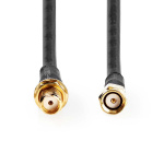 Nedis SMA Cable | SMA Male | SMA Female | Gold Plated | 50 Ohm | Double Shielded | 5.00 m | Round | PVC | Black | Label