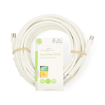 Nedis Coax Cable | IEC (Coax) Male | IEC (Coax) Female | Nickel Plated | 120 dB | 75 Ohm | Quad Shielded | 10.0 m | Round | PVC | White | Label