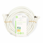 Nedis Coax Cable | IEC (Coax) Male | IEC (Coax) Female | Nickel Plated | 120 dB | 75 Ohm | Quad Shielded | 10.0 m | Round | PVC | White | Label