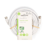 Nedis Satellite & Antenna Cable | F Male | F Male | Nickel Plated | 75 Ohm | Double Shielded | 10.0 m | Round | PVC | White | Label Nedis Satellite & Antenna Cable | F Male | F Male | Nickel Plated | 75 Ohm | Double Shielded | 10.0 m | Round | PVC | White | Label