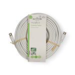 Nedis Satellite & Antenna Cable | F Male | F Male | Nickel Plated | 75 Ohm | Double Shielded | 20.0 m | Round | PVC | White | Label