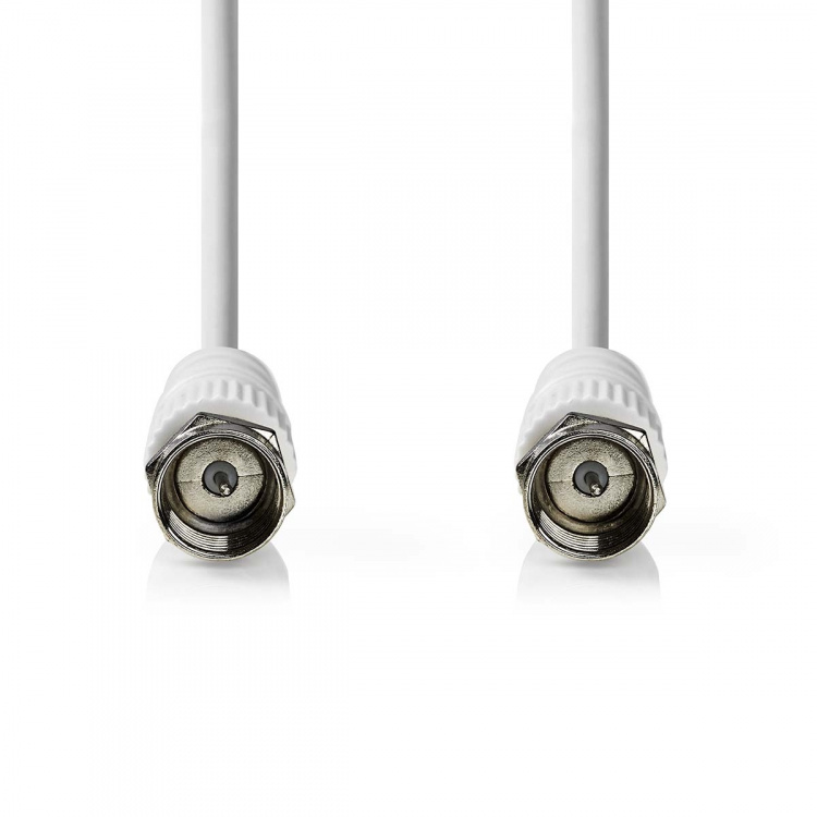 Nedis Satellite & Antenna Cable | F Male | F Male | Nickel Plated | 75 Ohm | Double Shielded | 3.00 m | Round | PVC | White | Label