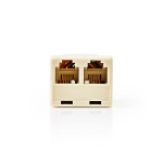 Nedis Telecom Adapter | RJ11 Female | 2x RJ11 (4/6) Female | ABS | Ivory | Box