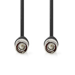 Nedis BNC Video Cable | BNC Male | BNC Male | Nickel Plated | 75 Ohm | 1.00 m | Round | PVC | Black | Label