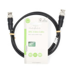 Nedis BNC Video Cable | BNC Male | BNC Male | Nickel Plated | 75 Ohm | 1.00 m | Round | PVC | Black | Label