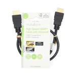 Nedis High Speed HDMI™ Cable with Ethernet | HDMI™ Connector | HDMI™ Connector | 4K@60Hz | ARC | 18 Gbps | 0.50 m | Round | PVC | Black | Label