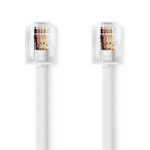 Nedis Telecom Cable | RJ11 Male | RJ11 Male | 10.0 m | Cable design: Flat | Gold Plated | Cable type: RJ11 | White | Label Nedis Telecom Cable | RJ11 Male | RJ11 Male | 10.0 m | Cable design: Flat | Gold Plated | Cable type: RJ11 | White | Label