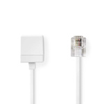 Nedis Telecom Extension Cable | RJ11 Male | RJ11 Female | 10.0 m | Cable design: Flat | Plating: Gold Plated | Cable type: RJ11 | White | Label Nedis Telecom Extension Cable | RJ11 Male | RJ11 Female | 10.0 m | Cable design: Flat | Plating: Gold Plated | Cable type: RJ11 | White | Label