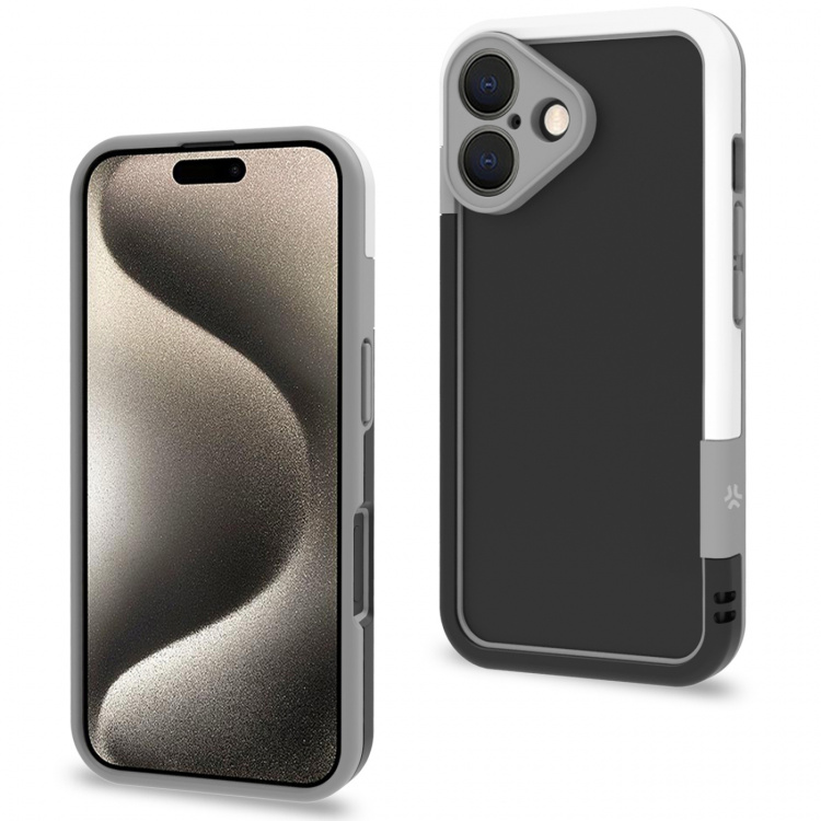 Celly Bumper iPhone 16 Svart/Vit