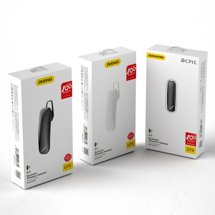 Dudao U7X wireless headset BT 5.0 white