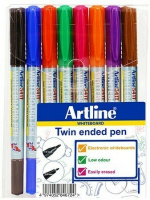 Artline whiteboard pen, double-ended, 8 colours