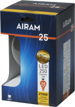 Airam Globe LED ball bulb, E27, 2700 K, 250 lm