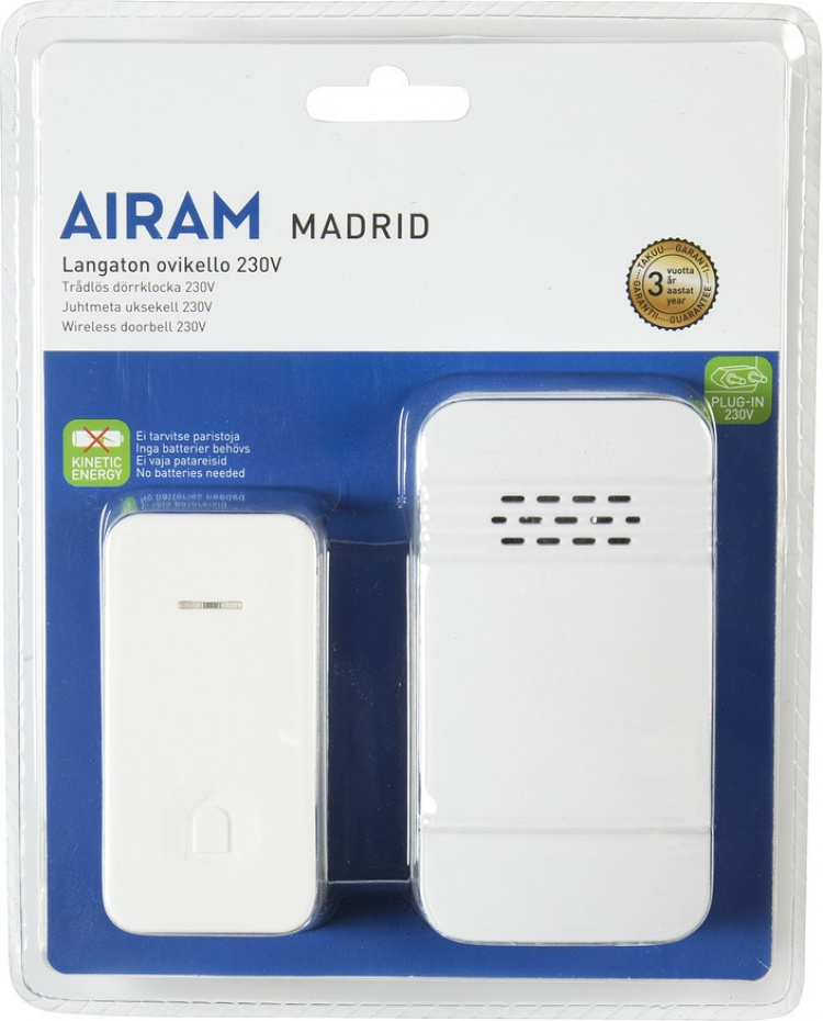 Airam 7020502 -door bell Madrid kinetic