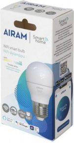 Airam SmartHome decorative lamp, E27, opal, 470 lm, tunable white, WiFi