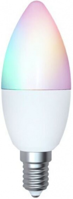 Airam SmartHome candle lamp, E14, opal, 470 lm, RGBW, WiFi Airam SmartHome candle lamp, E14, opal, 470 lm, RGBW, WiFi
