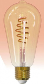 Airam SmartHome Edison ST64 incandescent lamp, E27, amber, 350 lm, 1800-3000K, WiFi Airam SmartHome Edison ST64 incandescent lamp, E27, amber, 350 lm, 1800-3000K, WiFi