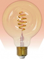 Airam SmartHome Globe 95 incandescent lamp, E27, amber, 350lm, 1800-3000K, WiFi Airam SmartHome Globe 95 incandescent lamp, E27, amber, 350lm, 1800-3000K, WiFi