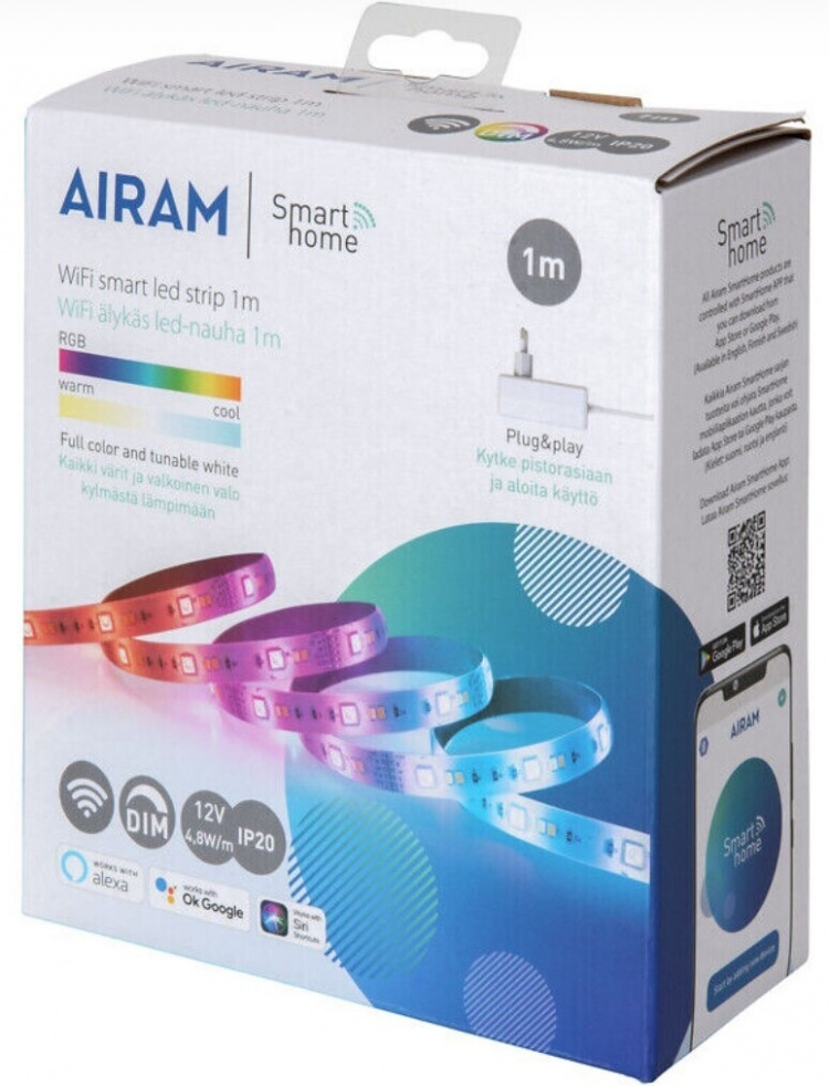 Airam SmartHome Strip LED strip 1 m, 12 V, RGBW Airam SmartHome Strip LED strip 1 m, 12 V, RGBW