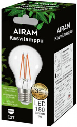 Airam LED plant lamp, E27, clear, filament 180 lm Airam LED plant lamp, E27, clear, filament 180 lm
