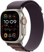 Apple Watch Ultra 2 (GPS + Cellular) 49 mm titanium shell and indigo Alpine strap, large (MREW3)