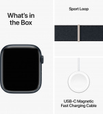 Apple Watch Series 9 (GPS + Cellular) 45 mm Midnight Blue Aluminium Case and Midnight Blue Sport Loop Strap (MRMF3)