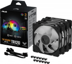ASUS TUF Gaming TR 120 ARGB PWM fan, 120 mm, black, 3-pack ASUS TUF Gaming TR 120 ARGB PWM fan, 120 mm, black, 3-pack