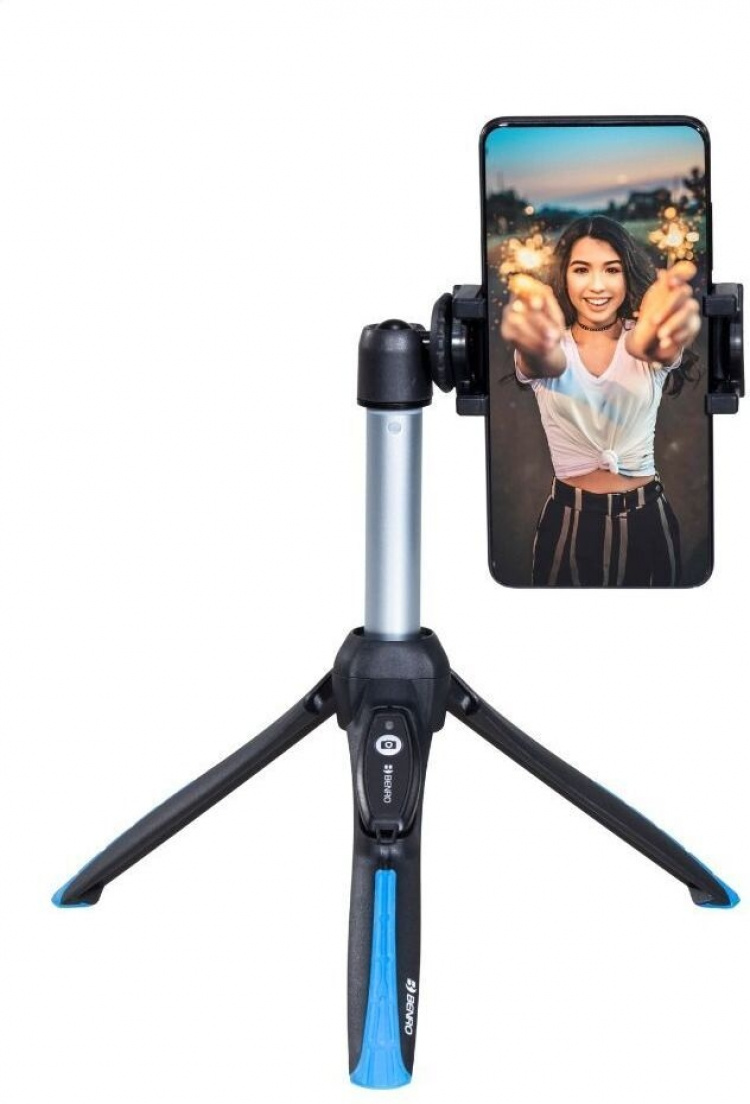 Benro BK15 selfie stick and mini stand, black-blue Benro BK15 selfie stick and mini stand, black-blue