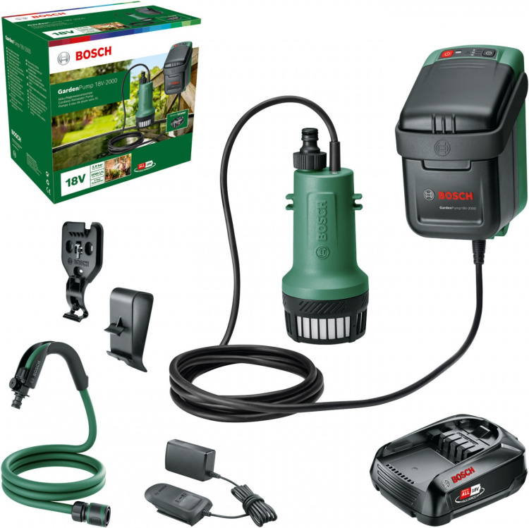 Bosch GardenPump 18V-2000 rechargeable water pump, 2,5 Ah battery