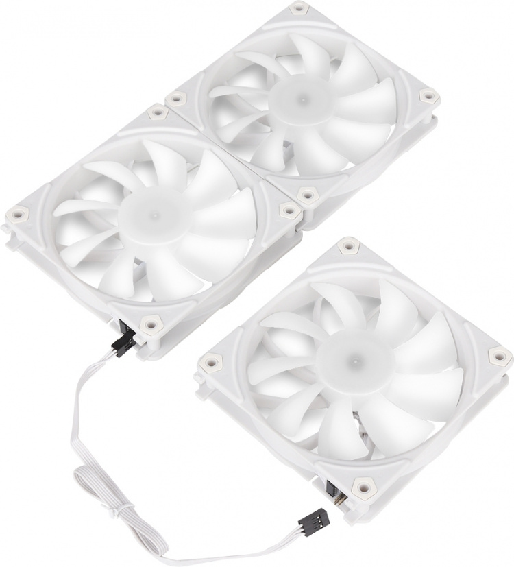 Blackstorm Luna UF120 ARGB PWM fan pack, white, 120 mm, 3 pcs per pack
