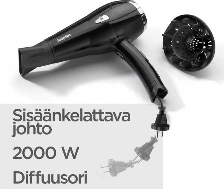BaByliss D374DE Cordkeeper 2000 hairdryer BaByliss D374DE Cordkeeper 2000 hairdryer